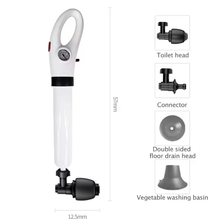 Hogedruk Afvoer Ontstopper – 4-in-1 Power Plunjer voor Toilet, Gootsteen & Afvoer | Zonder Chemicaliën | Professionele Resultaten