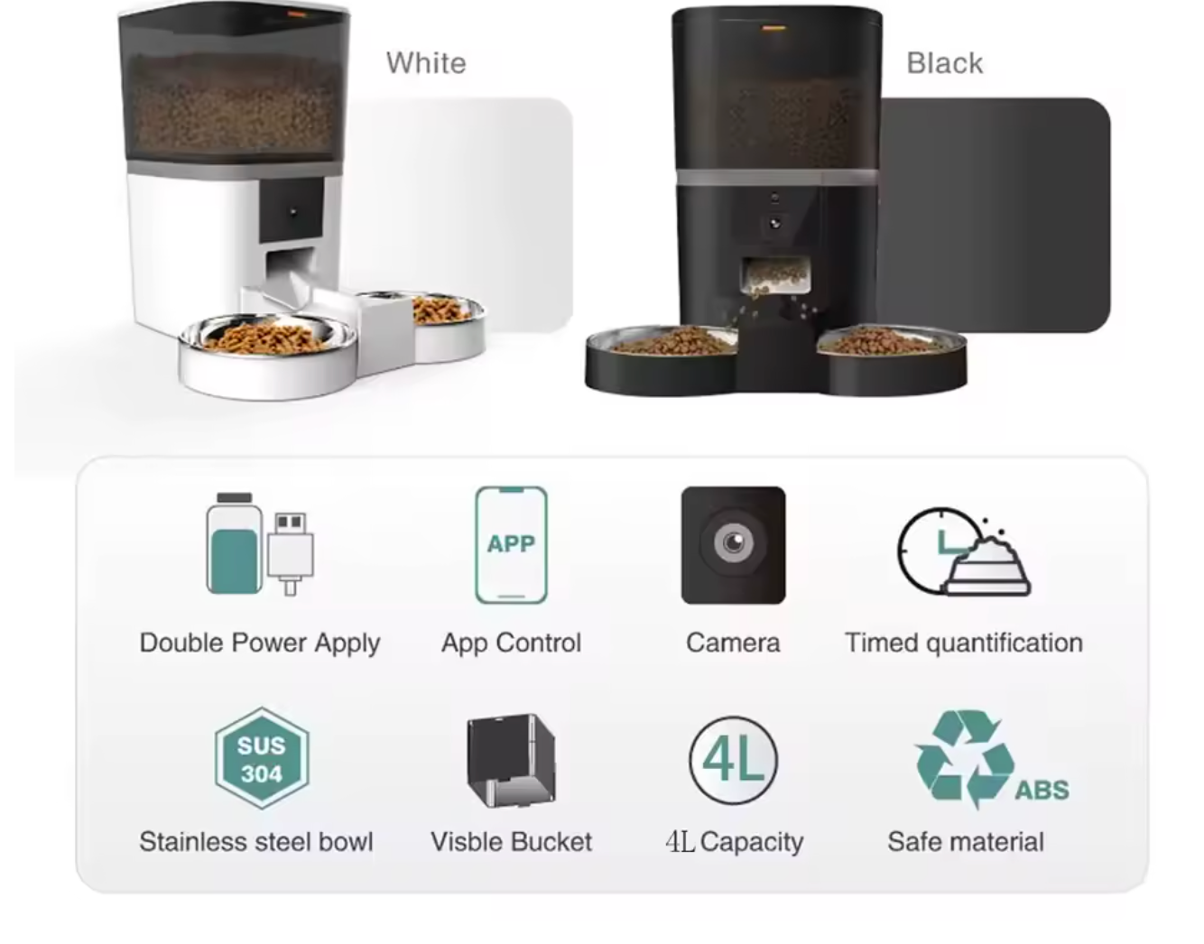 🐾 SmartFeed Pro 4L – Automatische Voerbak met Camera & App Besturing