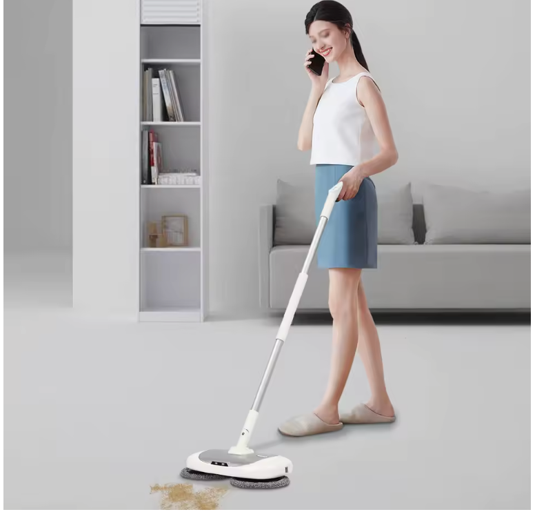 Elektrische Dweil Mop met Zelfreinigende Emmer – Dubbele Rotatie Pads – LED Spray – Draadloos & Oplaadbaar