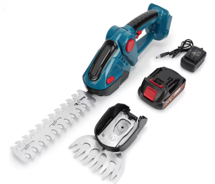 2-in-1 Elektrische Heggenschaar & Grastrimmer – Draadloze Tuinsnijder met Accu | 90° Draaibaar | Voor Gras, Hagen & Struiken