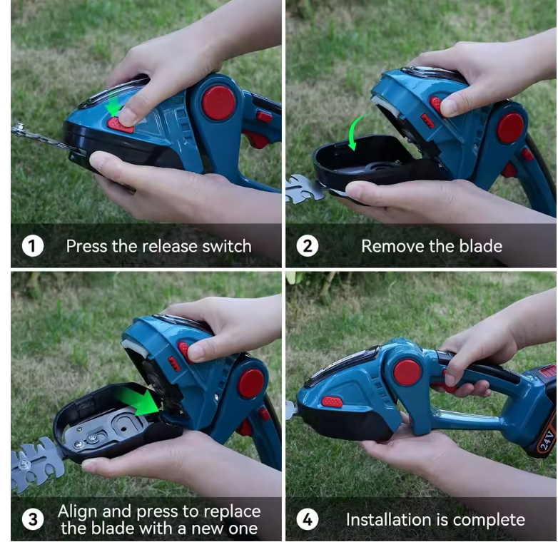 2-in-1 Elektrische Heggenschaar & Grastrimmer – Draadloze Tuinsnijder met Accu | 90° Draaibaar | Voor Gras, Hagen & Struiken