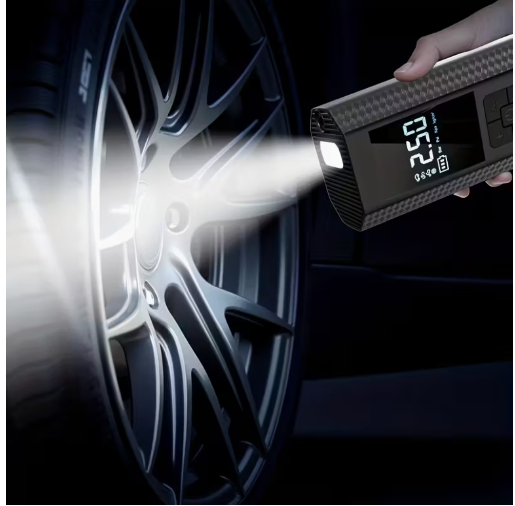 Draagbare Elektrische Bandenpomp – Digitale Compressor met LED-Display & USB-C Opladen