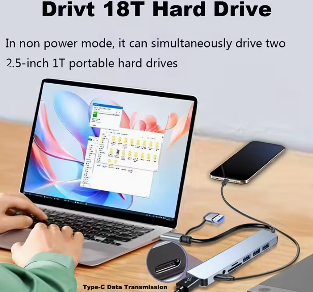 NextAura™ USB-C 8-in-2 Premium Docking Hub